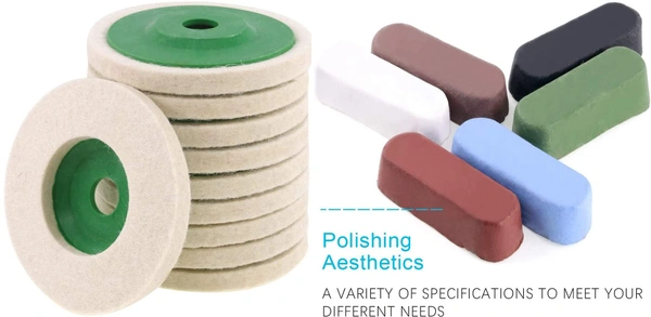 DIY Crafts 4x Felt Disc, 1x Polish Paste, Wool Felt Polishing Wheel Disc Kit Comes Buffing Polishing Cutting Compound for Polish Stainless Steel Metal Marble Glass Cer(4x Felt Disc, 1x Polish Paste) - 4x Felt Disc, 1x Polish Paste