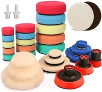 DIY Crafts 4X Fur 4X Felt Pads, 1" Kit, Buffing and Polishing Pad Kit with 1" 2" 3" Kit with 5/8"-11 Thread Backing pad & Adapters for Car Sanding, Polis(4X Fur 4X Felt Pads, 1" Kit) - 4X Fur 4X Felt Pads, 1" Kit