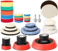 DIY Crafts 2X Fur 2X Felt Pads, 2" Kit, Buffing and Polishing Pad Kit with 1" 2" 3" Kit with 5/8"-11 Thread Backing pad & Adapters for Car Sanding, Pol(2X Fur 2X Felt Pads, 2" Kit) - 2X Fur 2X Felt Pads, 2" Kit