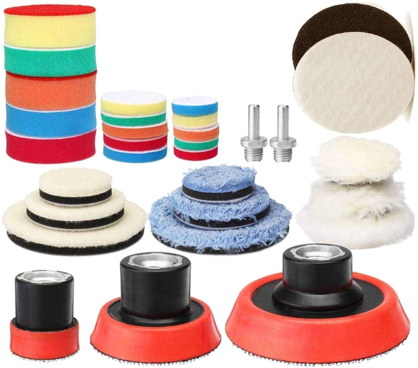 DIY Crafts 2X Fur 2X Felt Pads, 2" Kit, Buffing and Polishing Pad Kit with 1" 2" 3" Kit with 5/8"-11 Thread Backing pad & Adapters for Car Sanding, Pol(2X Fur 2X Felt Pads, 2" Kit) - 2X Fur 2X Felt Pads, 2" Kit