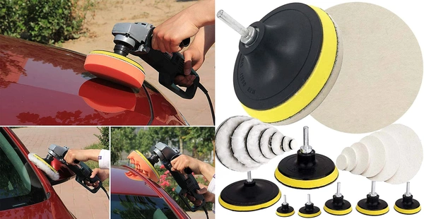 DIY Crafts 4x Kits, 5"inch, Car Buffers and Polishers Kit for Drill, Drill Polishing Wheel Foam Ball Buffing Pads Sponge Ball for Automotive Car Wheels Hub Care, Metal, Plastic, (4x Kits, 5"inch) - 4x Kits, 5"inch
