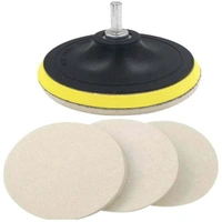 DIY Crafts 4X, Soft Felt Pad, 7" inch Soft Wool Pad for Window Cleaning Polishes Windshields Car Windows Easy Use Wheel Cerium Oxide Powder Scratch (Only (4X, Soft Felt Pad) - 4x, Soft Felt Pad