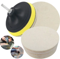 DIY Crafts 4X, Soft Felt Pad, 7" inch Soft Wool Pad for Window Cleaning Polishes Windshields Car Windows Easy Use Wheel Cerium Oxide Powder Scratch (Only (4X, Soft Felt Pad) - 4x, Soft Felt Pad