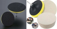 DIY Crafts 5" inch, 1x Combo Set/Kit, 1"/2"/3"/4"/5"/6"/7" inch Car Polishing Waxing Buffing Sponge Felt & Fur Pads Kit + Sponges Drill Adapter Auto Detailing Car Was(5" inch, 1x Combo Set/Kit) - 5" inch, 1x Combo Set / Kit