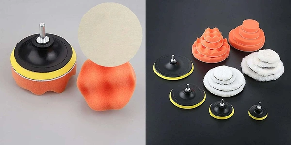 DIY Crafts 5" inch, 1x Combo Set/Kit, 1"/2"/3"/4"/5"/6"/7" inch Car Polishing Waxing Buffing Sponge Felt & Fur Pads Kit + Sponges Drill Adapter Auto Detailing Car Was(5" inch, 1x Combo Set/Kit) - 5" inch, 1x Combo Set / Kit