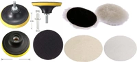 DIY Crafts Polishing Felt Pad Wool Pads Woolen Polishing Waxing Buffing Pads Kit Auto Car with M10/14 Universal Drill Adapter (As Shown Image Kit) (2 Kits, 6"inch Felt+Wool+Backer Pad+M10/14) - 2 Kits, 6"inch Felt+Wool+Backer Pad+M10/14