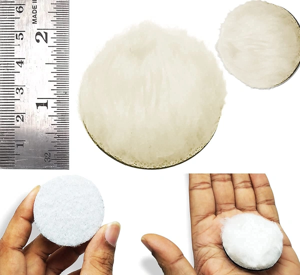 DIY Crafts 5 Pcs, 4" inch Fur Wool Pad Only, Fur Wool Pad Only 100 Grm Cerium Oxide Powder/TREO 95% / 2.5 microns / 1.75oz Polishing Powder Car (5 Pcs, 4" inch Fur Wool Pad Only) - 5 Pcs, 4" inch Fur Wool Pad Only