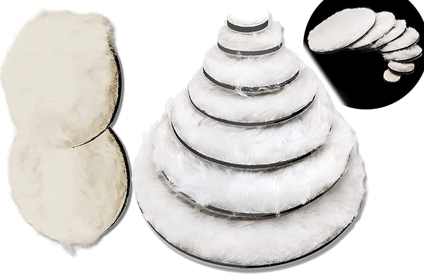 DIY Crafts 5 Pcs, 4" inch Fur Wool Pad Only, Fur Wool Pad Only 100 Grm Cerium Oxide Powder/TREO 95% / 2.5 microns / 1.75oz Polishing Powder Car (5 Pcs, 4" inch Fur Wool Pad Only) - 5 Pcs, 4" inch Fur Wool Pad Only