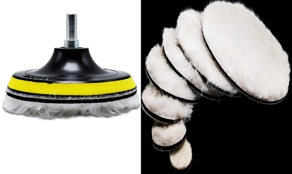 DIY Crafts 5 Pcs, 7"inch Fur Felt Pad Hook Loop Only, Wool Fur Felt Polishing Pad Only Accessories Tool Buffing Shank Felt Buffer Pad Compatible Poli(5 Pcs, 7"inch Fur Felt Pad Hook Loop Only) - 5 Pcs
