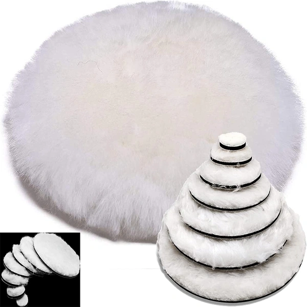 DIY Crafts 5 Pcs, 7"inch Fur Felt Pad Only, Fur Felt Pad Only For Your Kit Buffing and Polishing Kit Waffle Foam and As Choice x Wool Felt Grip (5 Pcs, 7"inch Fur Felt Pad Only) - 5 Pcs, 7"inch Fur Felt Pad Only