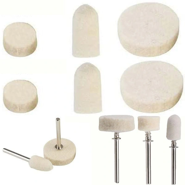 DIY Crafts 5 Pcs, Only 4 Type Felt Pad Cone 1 Mandrel, 5 Pcs Only, Wool Felt Polishing Pad Pcs Wool Felt Polishing Buffing Round Wheel + 1 Shank For soft (5 Pcs, Only 4 Type Felt Pad Cone 1 Mandrel) - 5 Pcs, Only 4 Type Felt Pad Cone 1 Mandrel