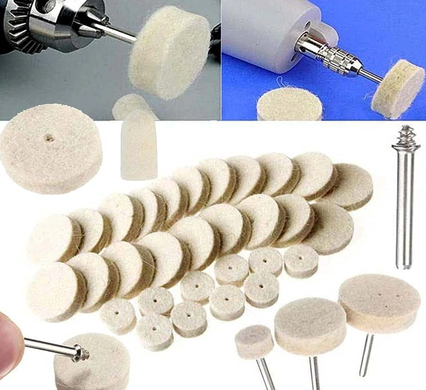 DIY Crafts 5 Pcs, Only 4 Type Felt Pad Cone 1 Mandrel, 5 Pcs Only, Wool Felt Polishing Pad Pcs Wool Felt Polishing Buffing Round Wheel + 1 Shank For soft (5 Pcs, Only 4 Type Felt Pad Cone 1 Mandrel) - 5 Pcs, Only 4 Type Felt Pad Cone 1 Mandrel