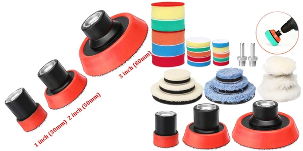 DIY Crafts 500 Grm, 2"Kit, Buffing Polishing Pad Kit 1" 2" 3" Kit 5/8"-11 Thread Backing Pad Adapters for Car Sanding, Polishing, Waxing, Sealing Glaze Cerium Oxide(500 Grm, 2"Kit) - 500 Grm, 2"Kit