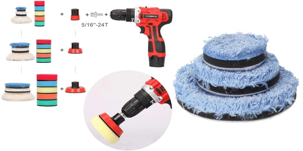 DIY Crafts 500 Grm, 2"Kit, Buffing Polishing Pad Kit 1" 2" 3" Kit 5/8"-11 Thread Backing Pad Adapters for Car Sanding, Polishing, Waxing, Sealing Glaze Cerium Oxide(500 Grm, 2"Kit) - 500 Grm, 2"Kit