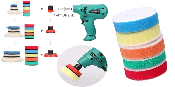DIY Crafts 500 Grm, 2"Kit, Buffing Polishing Pad Kit 1" 2" 3" Kit 5/8"-11 Thread Backing Pad Adapters for Car Sanding, Polishing, Waxing, Sealing Glaze Cerium Oxide(500 Grm, 2"Kit) - 500 Grm, 2"Kit