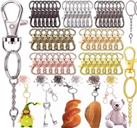 DIY Crafts 50 Sets 200 Pcs, Antique Silver, Keychain Rings for Crafts, Key Rings with Chains, Jump Rings Screw Eye Pins for Jewelry Findings Making Handbag Keych(50 Sets 200 Pcs, Antique Silver) - 50 Sets 200 Pcs, Antique Silver