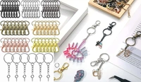 DIY Crafts 50 Sets 200 Pcs, Antique Silver, Keychain Rings for Crafts, Key Rings with Chains, Jump Rings Screw Eye Pins for Jewelry Findings Making Handbag Keych(50 Sets 200 Pcs, Antique Silver) - 50 Sets 200 Pcs, Antique Silver