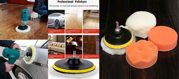 DIY Crafts 6 Pcs 1 Set, 3"inch Set + Felt Pad, Wax Car Polishing Buffing Pad Wool Pad Kit and Felt Pads with U (6 Pcs 1 Set, 3"inch Set + Felt Pad) - 6 Pcs 1 Set, 3"inch Set + Felt Pad