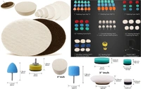 DIY Crafts 20 Pcs, Kit Without Flexible Shaft, Mini Buffing Polishing Pads, 1"-3"inch Detail Polisher Pad Use On Rotary Tool Cordless Drill for Tight Area Deta(20 Pcs, Kit Without Flexible Shaft) - 20 Pcs, Kit Without Flexible Shaft