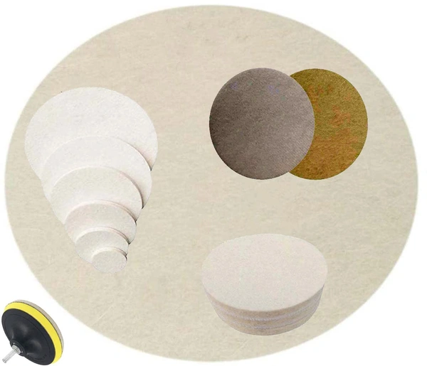 DIY Crafts 6x, Soft Felt Pad, 7" inch Soft Wool Pad For Window Cleaning Polishes Windshields Car Windows Easy Use Wheel Cerium Oxide Powder Scratch (Only (6x, Soft Felt Pad) - 6x, Soft Felt Pad