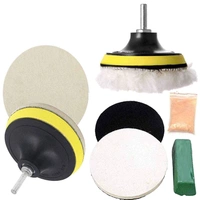 DIY Crafts 7 inch 180mm Set/Kit, Pink Cerium Oxide + Polishing Paste, 200 Grm Cerium Oxide + Polishing Paste Drill Buffing Felt Pads Polish(7 inch 180mm Set/Kit, Pink Cerium Oxide + Polishing Paste) - 7" inch 180mm Set/Kit, Pink Cerium Oxide + Polishing Paste