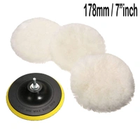 DIY Crafts ® 7" inch 1x Wool Pad Polishing Buffer Wool and Wheel Polishing Pad Woolen Polishing Waxing Pads Kits with M14 Drill Adapter. (Pack of 2 Sets, M14 Drill Adapter) - Pack of 2 Sets, M14 Drill Adapter