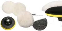DIY Crafts ® 7" inch 1x Wool Pad Polishing Buffer Wool and Wheel Polishing Pad Woolen Polishing Waxing Pads Kits with M14 Drill Adapter. (Pack of 2 Sets, M14 Drill Adapter) - Pack of 2 Sets, M14 Drill Adapter