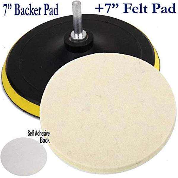 DIY Crafts 7 inch, Black Backing Pad + Drill Universal Nut, 1 Set, 7"inch Set Universal M10/14 Backing Plate Pad Drill Adapter 1 Set (7" inch, Black, 1) - 4" inch, Black