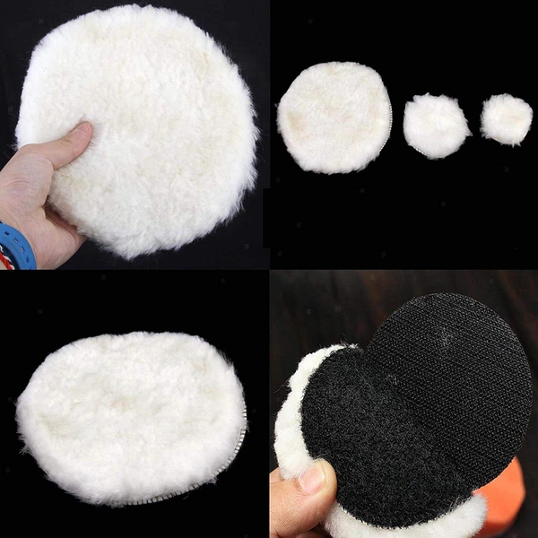 DIY Crafts 3"/4"/7"inch 76/100/180mm White Felt Soft Wool Car Polishing Polisher Buffing Bonnet Padfor Car Bike Woolen Buffer, Wax Applicator, Grinding 1/2/3 Pcs (4" Inch Woold Pad, 3 Pc Off White) - 4" Inch Woold Pad 3pcs, Off White