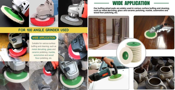 DIY Crafts 7 Kit 7x Felt Pad, 1 Pc Green, Wool Felt Polishing Wheel Disc Kit for Angle Grinder, Comes Buffing Polishing Cutting Compounds Polish Stainless Steel (7 Kit 7x Felt Pad, Green) - 7 Kit 7x Felt Pad, Green