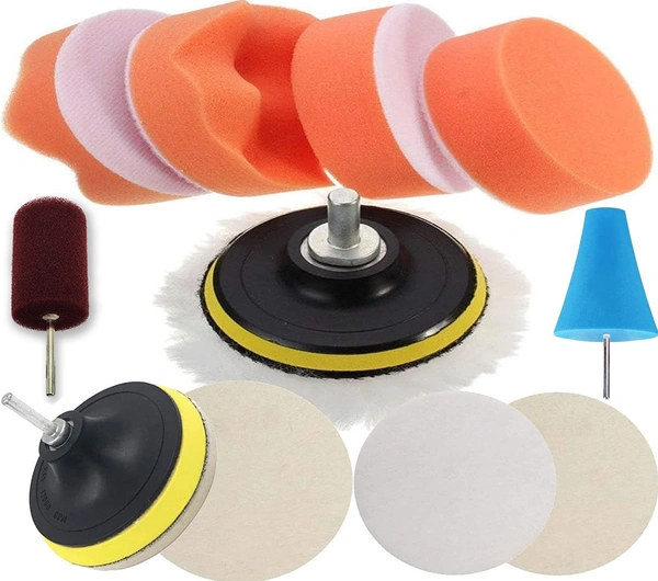 DIY Crafts 7 Pcs 3"inch Kit, Gross Polishing Buffing Pad Kit Polisher M10/14 Drill Adapter Car Polish Sponge Wheel Kit Car Wash Cleaning Tools Cleaning For Drill, Angle G(7 Pcs 3"inch Kit) - 7 Pcs 3"inch Kit, Multicolor