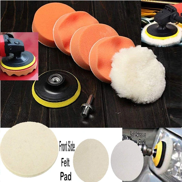 DIY Crafts 7 Pcs Set, 3"inch Cleaning Kit, 7 Pcs Kit Polishing Pads Sponge Woolen Polishing Waxing Buffing Pads Kit Auto Car wit (7 Pcs Set, 3"inch Cleaning Kit) - 11 Pcs Set, 3"inch Cleaning Kit