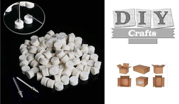 DIY Crafts 70 Pcs, Felt Pad+1x Mandrel, 13mm Wool Felt Polishing Buffing Pad + 1 Shank Wheel Disk Sheets Polish Disc for Grinding Pol(70 Pcs, Felt Pad+1x Mandrel) - 70 Pcs, Felt Pad+1x Mandrel