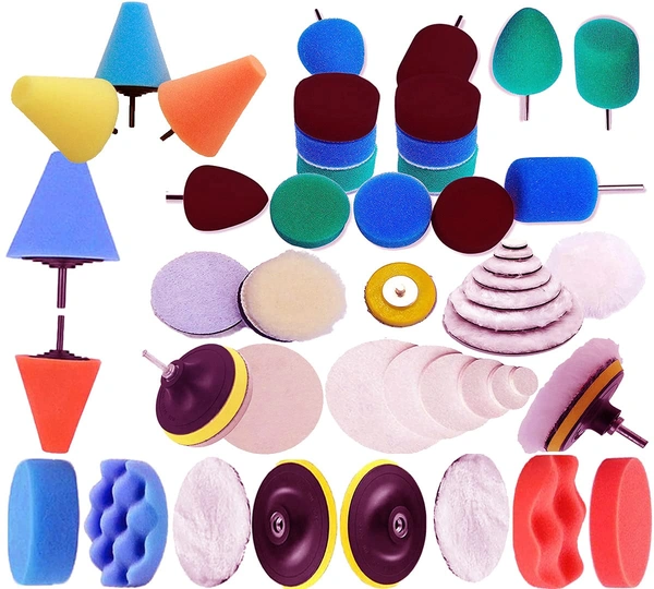 DIY Crafts Mini 1-3" inch Choice 1-7" inch In Felt Fur Sponge Buffing & Waxing Pads Drill Adapter M10/14 for Tight Areas Detailing Polishing Waxing & Sealing Glaze Accessories (180 Pcs 15x12, 4"inch) - 180 Pcs 15x12, 4"inch