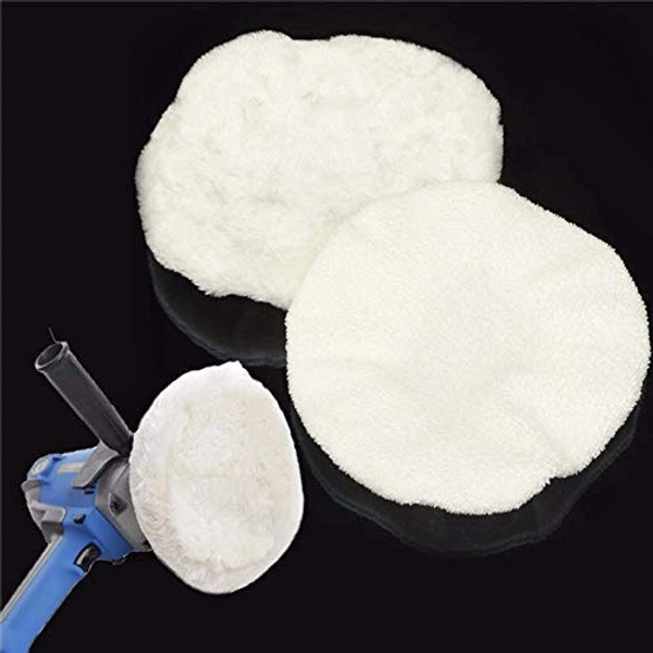 DIY Crafts 7"inch 150 mm Lambs Wool Polishing Bonnet Car Polishing Pad Polish Waxing Pads For For Car Polishing Buffing Patch Set Backer Pad + Universal Nut + Wool Pad (Pack 4 Wool Pad Kit, Multi) - Pack 4 Wool Pad Kit, Multi