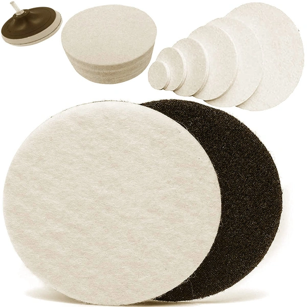 DIY Crafts 7x, Soft Felt Pad, 7" inch Soft Wool Pad For Window Cleaning Polishes Windshields Car Windows Easy Use Wheel Cerium Oxide Powder (Only (7x, Soft Felt Pad) - 7x, Soft Felt Pad