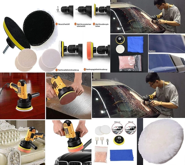 DIY Crafts 800 Grm Kit, Mixed, 3"inch Kit Buffing and Polishing Pad Kit with As Choice Size Kit Thread Backing pad & Adapters for Car Sanding, Polishing, Waxing, Sealing (800 Grm Kit, Mixed) - 800 Grm Kit, Mixed