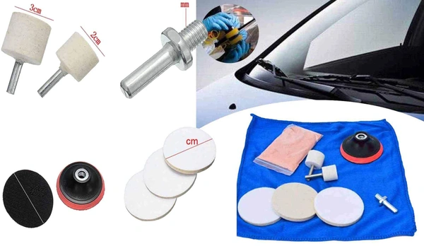 DIY Crafts 9 Pcs Window Cleaning Polishes Windshields Car Windows Easy Use Wheel Cerium Oxide Powder Scratch Remover Tools Accessories (Pack Of 1000grm Kit, Multi Colour) GBIN - Pack Of 1000grm Kit, Multi Colour
