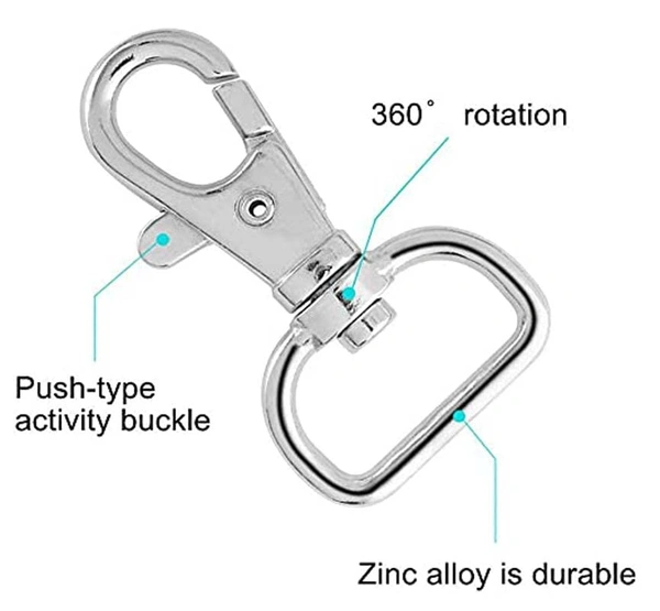 DIY Crafts 10 Set 3x10, Silver, Keychain Key Chain Swivel Hook D Rings and Slide Buckles for Handbag Purse Hardware 1 Set Contain = 1x Swivel Hook 1x D Ring (10 Set 3x10, Silver) - 10 Set 3x10, Silver