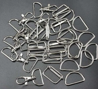 DIY Crafts 10 Set 3x10, Silver, Keychain Key Chain Swivel Hook D Rings and Slide Buckles for Handbag Purse Hardware 1 Set Contain = 1x Swivel Hook 1x D Ring (10 Set 3x10, Silver) - 10 Set 3x10, Silver