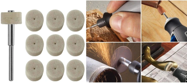 DIY Crafts 9, Standard, ® 3 Pcs - 25 Pcs + Mandrel 1/2" Felt Wool Polishing Wheels with Mandrel - Fits DIY Tools For Dremel Do(9, Standard) - Standard, Multi-Coloured