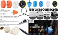 DIY Crafts 3 Pcs 15x2, 1"inch, Mini 1-3"inch Choice 1-7"inch Sponge Buffing Pads Waxing Pads Drill Adapter for Tight Area Detailing Polishing Waxing And Sealing Gl (3 Pcs 15x2, 1"inch) - 3 Pcs 15x2, 1"inch