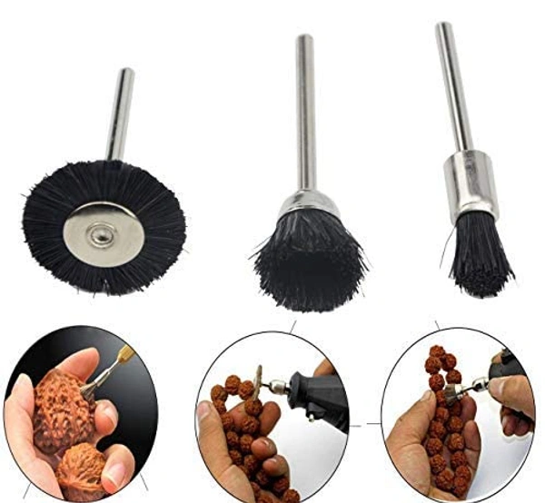 DIY Crafts Abrasive Wheel Buffing,Polishing Bristle Brushes Different Shapes Polishing, Wood,Nylon,Metal,Plastic Cleaning Maintainance For Machines Engines Jets Car Automotive (Design No # 5, Pack of 16 Pcs) - Design No # 5, Pack of 16 Pcs