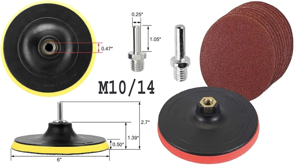 DIY Crafts Buff Backing Pad Only Hook Loop Pad For Your Kit Drill Attachment Universal Nut Sanding Disc for Use On Wood,Metal & Leather Removing Paint (Only Hook Loop Pad) (1 Pc, 6" inch Only Hook Loop Pad) - 1 Pc