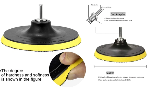 DIY Crafts Buff Backing Pad Only Hook Loop Pad For Your Kit Drill Attachment Universal Nut Sanding Disc for Use On Wood,Metal & Leather Removing Paint (Only Hook Loop Pad) (1 Pc, 6" inch Only Hook Loop Pad) - 1 Pc