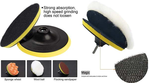 DIY Crafts Buff Backing Pad Only Hook Loop Pad For Your Kit Drill Attachment Universal Nut Sanding Disc for Use On Wood,Metal & Leather Removing Paint (Only Hook Loop Pad) (1 Pc, 6" inch Only Hook Loop Pad) - 1 Pc