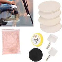 DIY Crafts Buffing Polishing Accessories Glass Scratch Remover Powder 1.75 Oz; Felt Wheel; Disc; Drill Adapter; Cloth; Backer Pad (3 inch Set; Cerium Oxide)"(6"inch Set, 500 Grm Cerium Oxide) - 6"inch Set, 500 Grm Cerium Oxide
