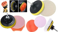 DIY Crafts Car Cleaning Felt & Wool Pad Foam Polishing Waxing Pad Kits Buffing Pad Polishing Wheel Sponge and Wool Buffing Pads Set for Polisher (Pack Of 16 Pcs 4 Kit, Multi Colour) - Pack Of 16 Pcs, Multi Colour