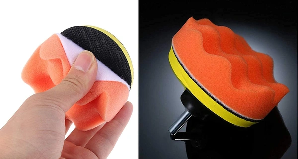 DIY Crafts Car Cleaning Felt & Wool Pad Foam Polishing Waxing Pad Kits Buffing Pad Polishing Wheel Sponge and Wool Buffing Pads Set for Polisher (Pack Of 16 Pcs 4 Kit, Multi Colour) - Pack Of 16 Pcs, Multi Colour