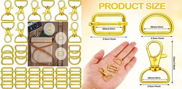 DIY Crafts Combo Pack 9 Pcs 3 Sets, Combo Assorted Kit, Keychain Bulk with Key Chain Swivel Hook D Rings and Sl(Combo Pack 9 Pcs 3 Sets, Combo Assorted Kit) - Combo Pack 9 Pcs 3 Sets, Combo Assorted Kit